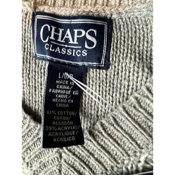 Chaps Classics Womens‎ Cable Knit Sweater Size L Gray Academia Cozy Core Classic - Picture 3 of 7